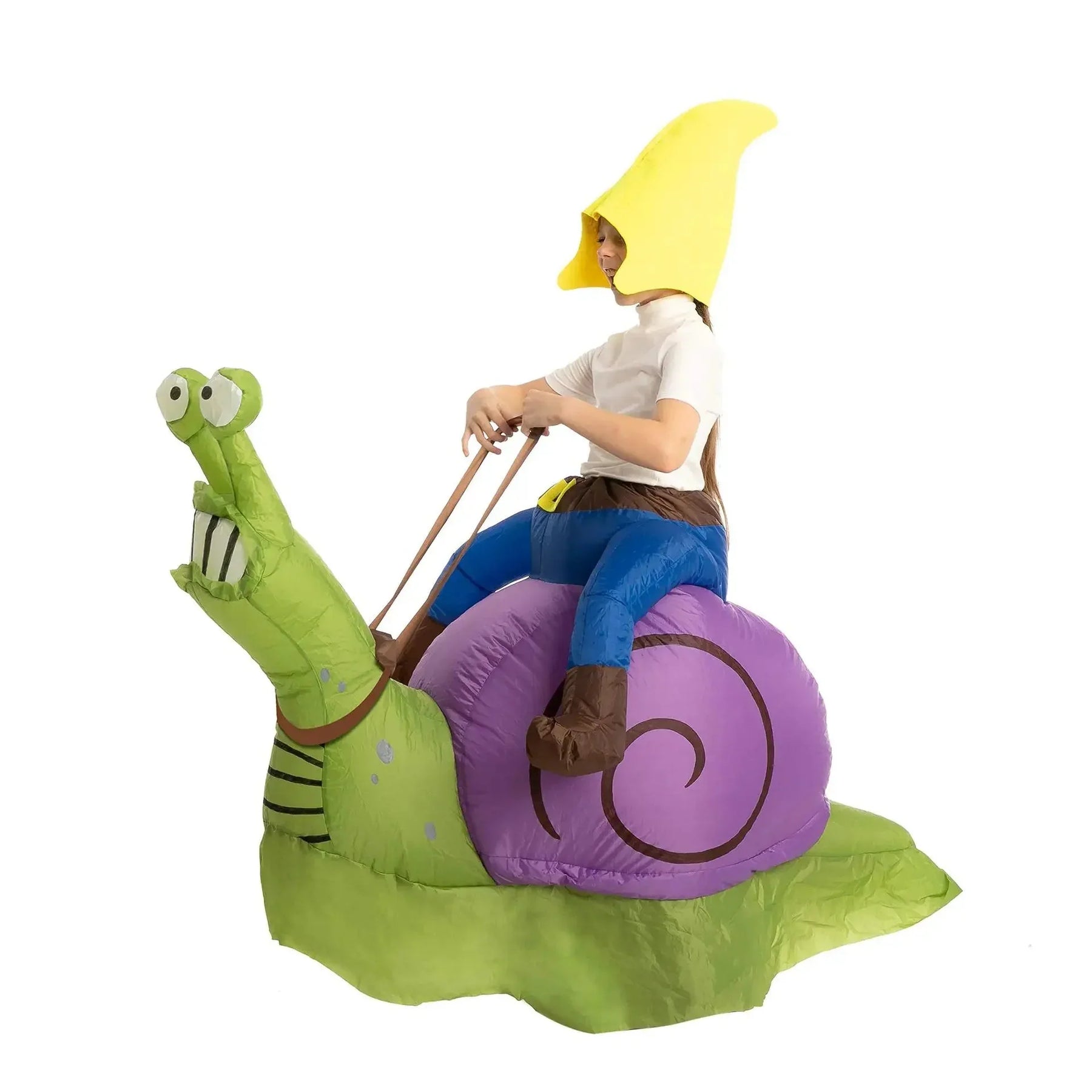 Fantasia Duende Montado em Caracol Inflável - Fantasia Infantil
