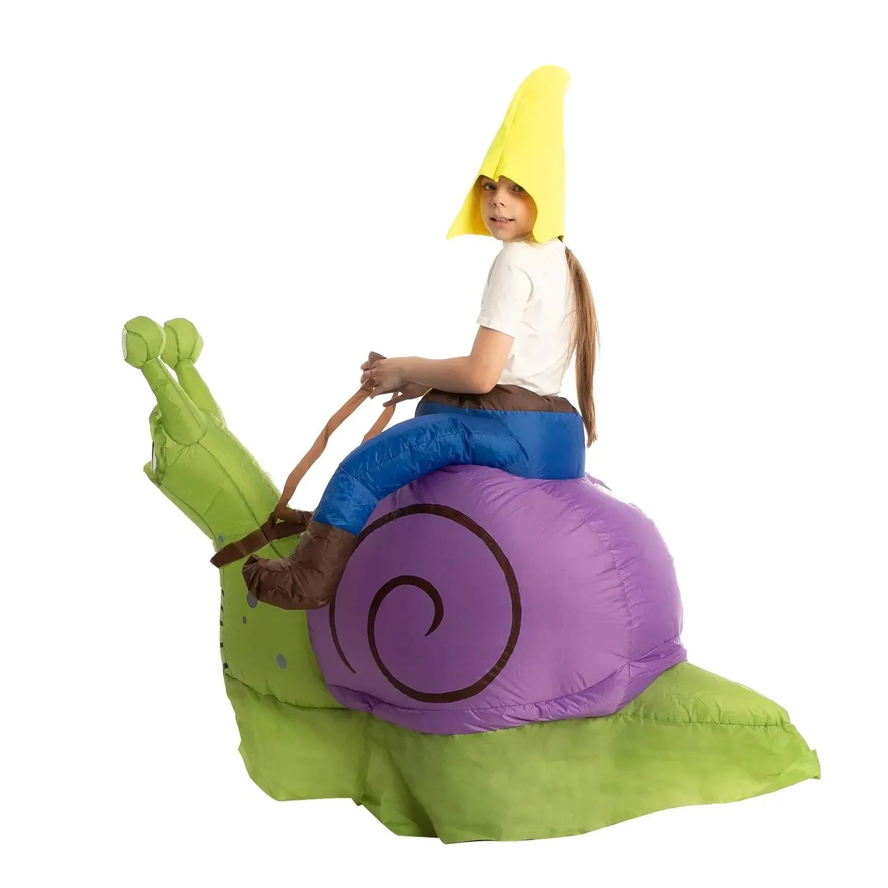 Fantasia Duende Montado em Caracol Inflável - Fantasia Infantil