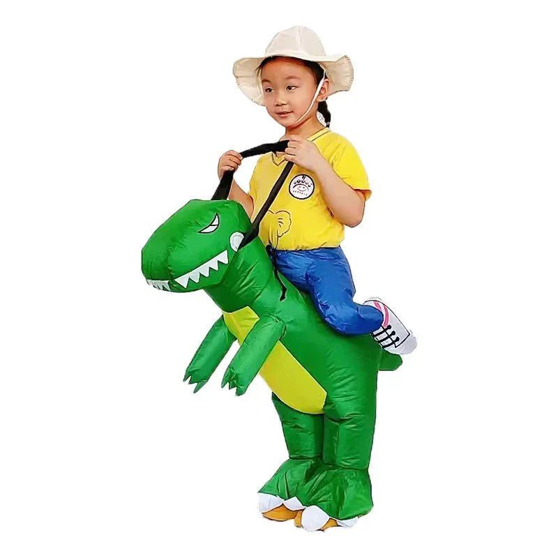 Fantasia Humano Monta em Dinossauro Inflável - Fantasia Infantil